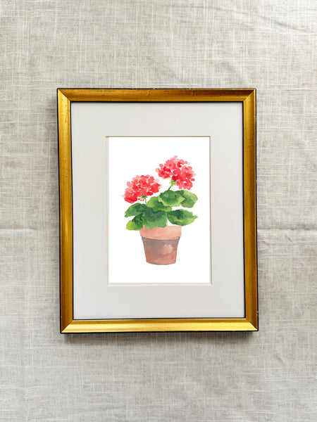 potted geranium || art print