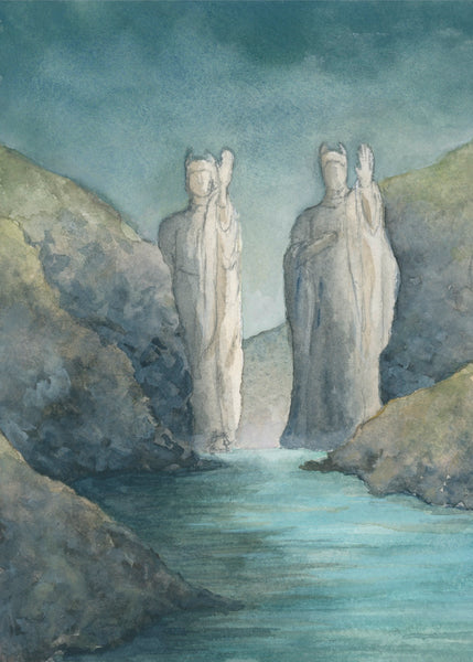 the gates of argonath || lord of the rings art print