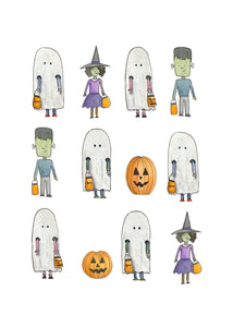 halloween friends art print