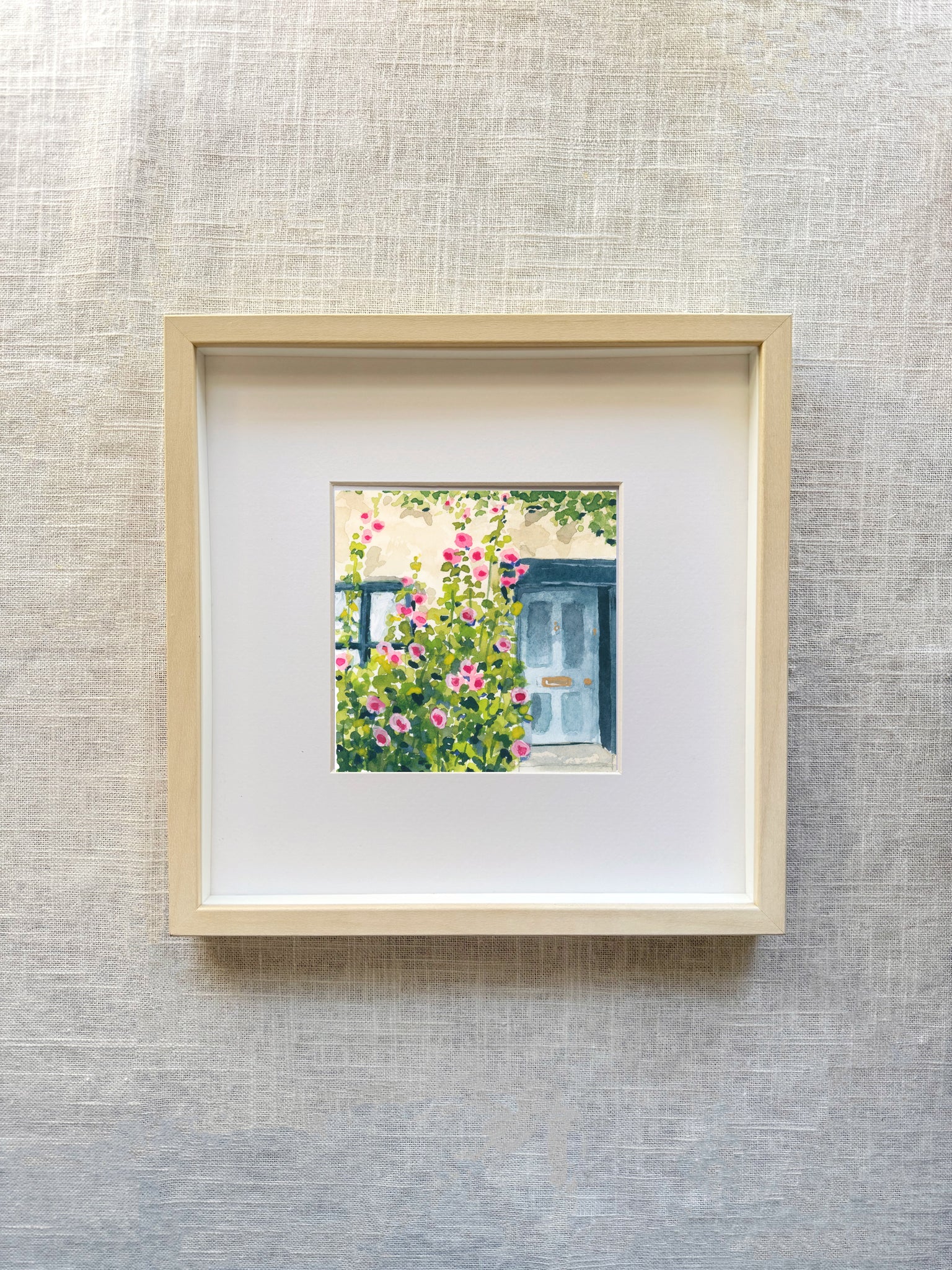 hollyhocks at the door || art print