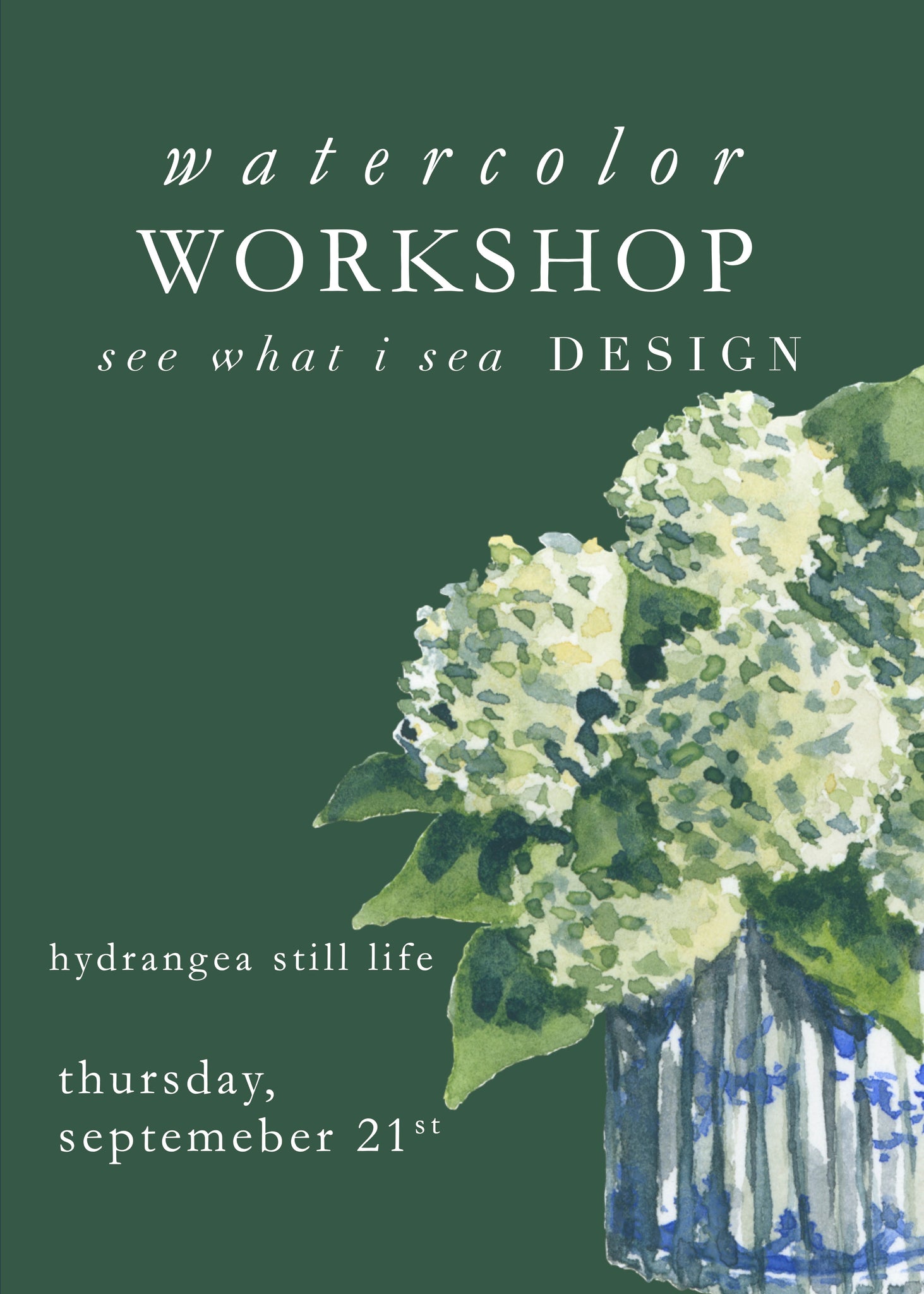 hydrangea still life || watercolor workshop