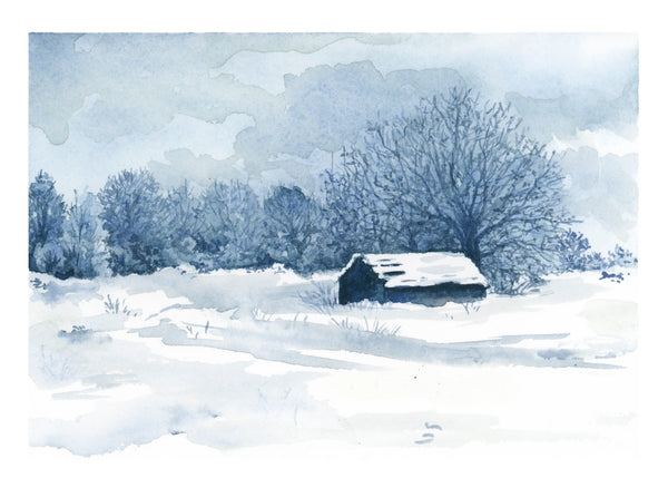 indigo winter study || art print