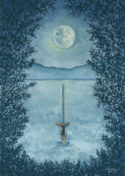 lady of the lake || king arthur illustration art print