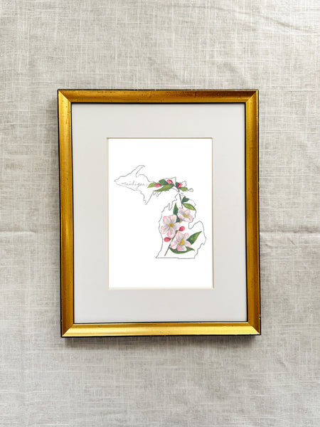 michigan apple blossom ||  state flower art print