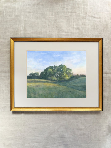 oak tree meadow ||  art print
