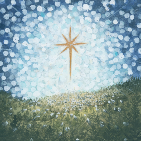 there were shepherds abiding || nativity art print