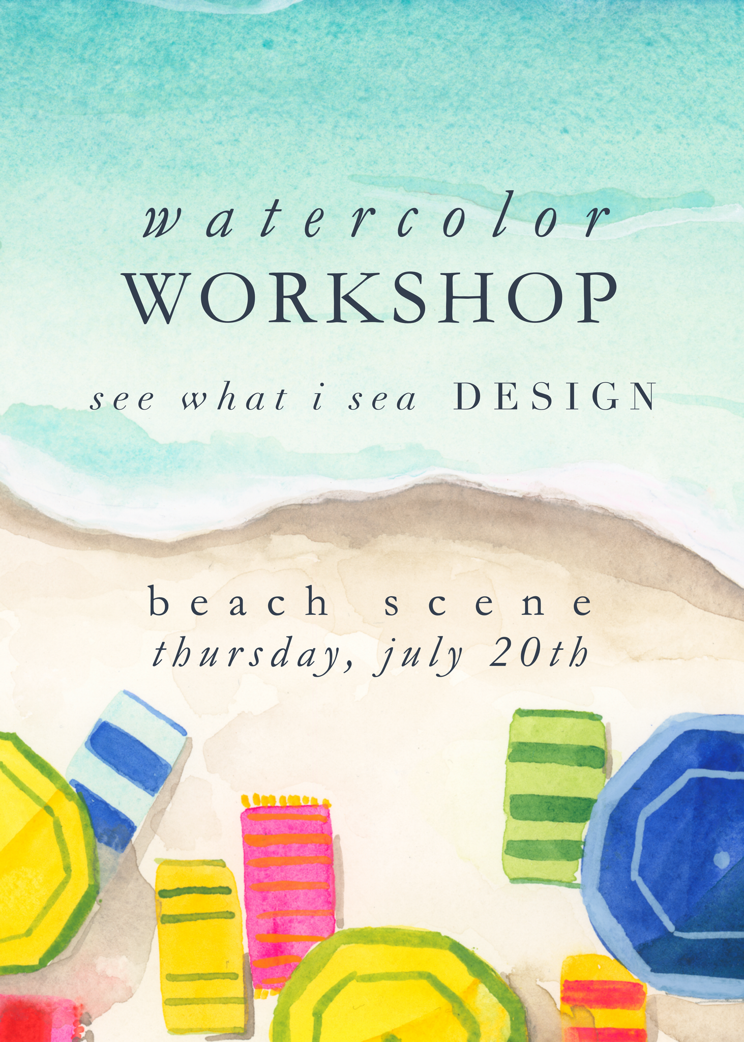 beach scene || watercolor workshop