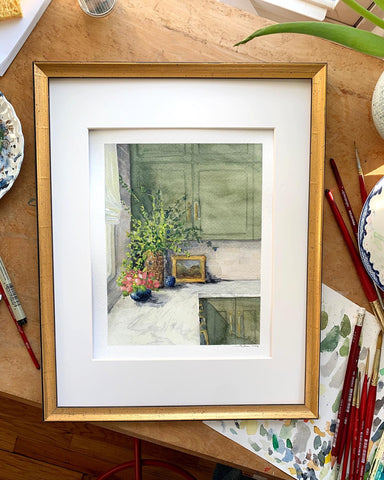 the sage kitchen || original watercolor painting