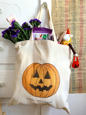 jack o'lantern trick or treat bag || market tote