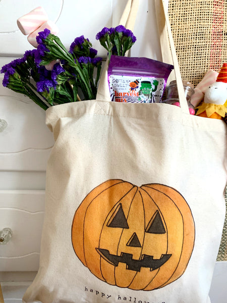 jack o'lantern trick or treat bag || market tote