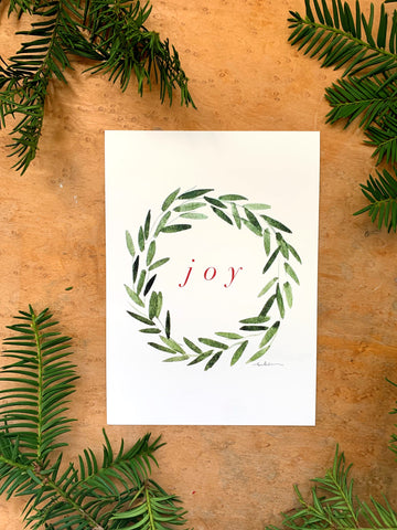 joy wreath art print