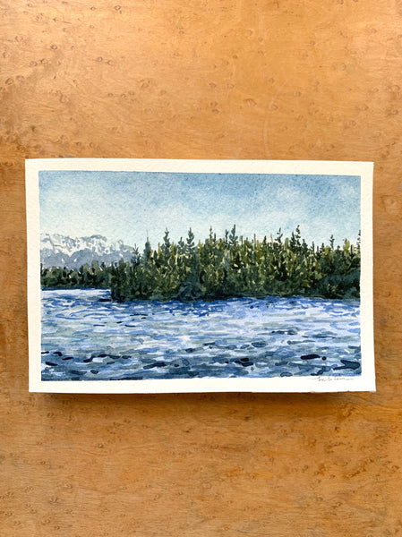 blue alaska || 4x6 original watercolor painting