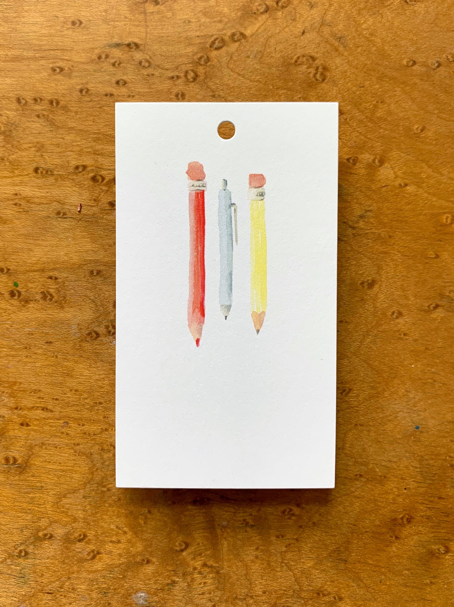 pencils and pens gift tags