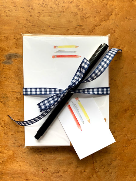 pencils and pens gift tags