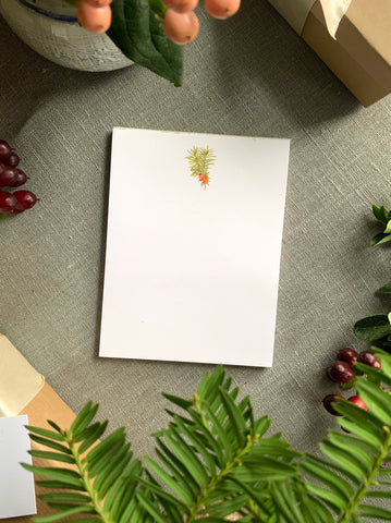 yew branch with berries note pad