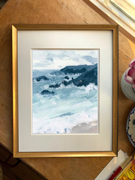 blue sea art print