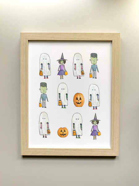 halloween friends art print