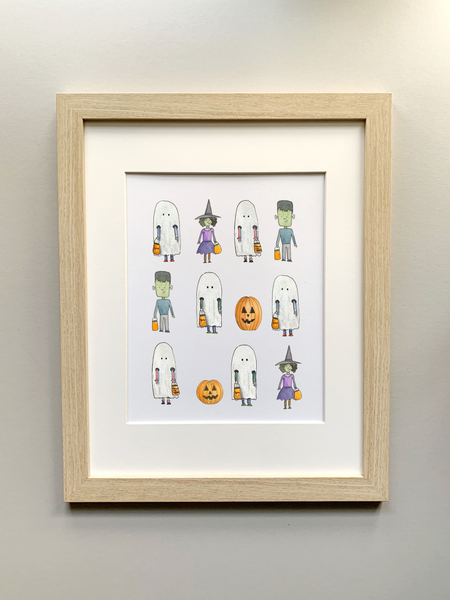 halloween friends art print