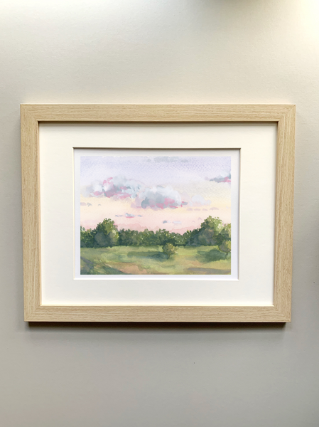 meadow sunset art print || horizontal