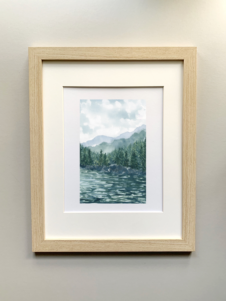 mountain lake art print